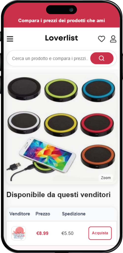 Loverlist on smartphone